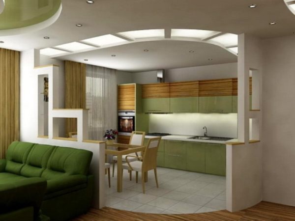 Dizajn kuhinje-dnevnog boravka u stanu: 7 modernih projekata