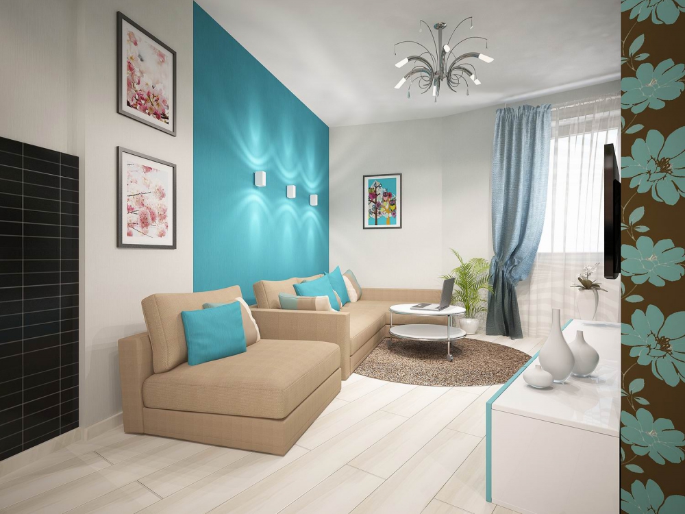 Tirkizna boja u unutrašnjosti spavaće sobe: 70 svježih ideja sa fotografijama