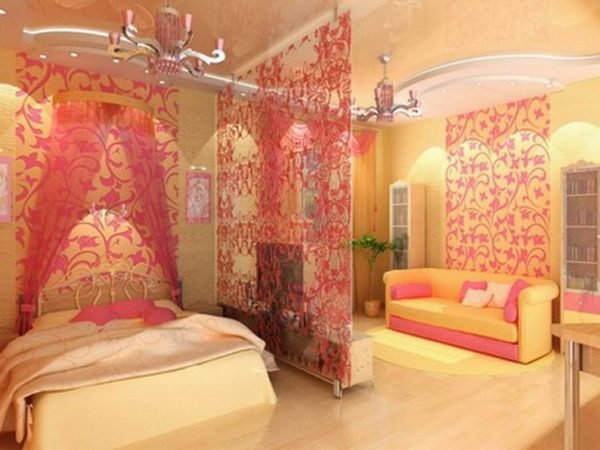 Розовая спальня-гостиная 