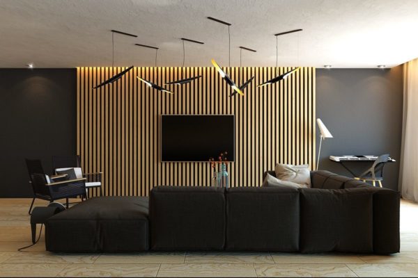 Современный дизайн в гостиной 
