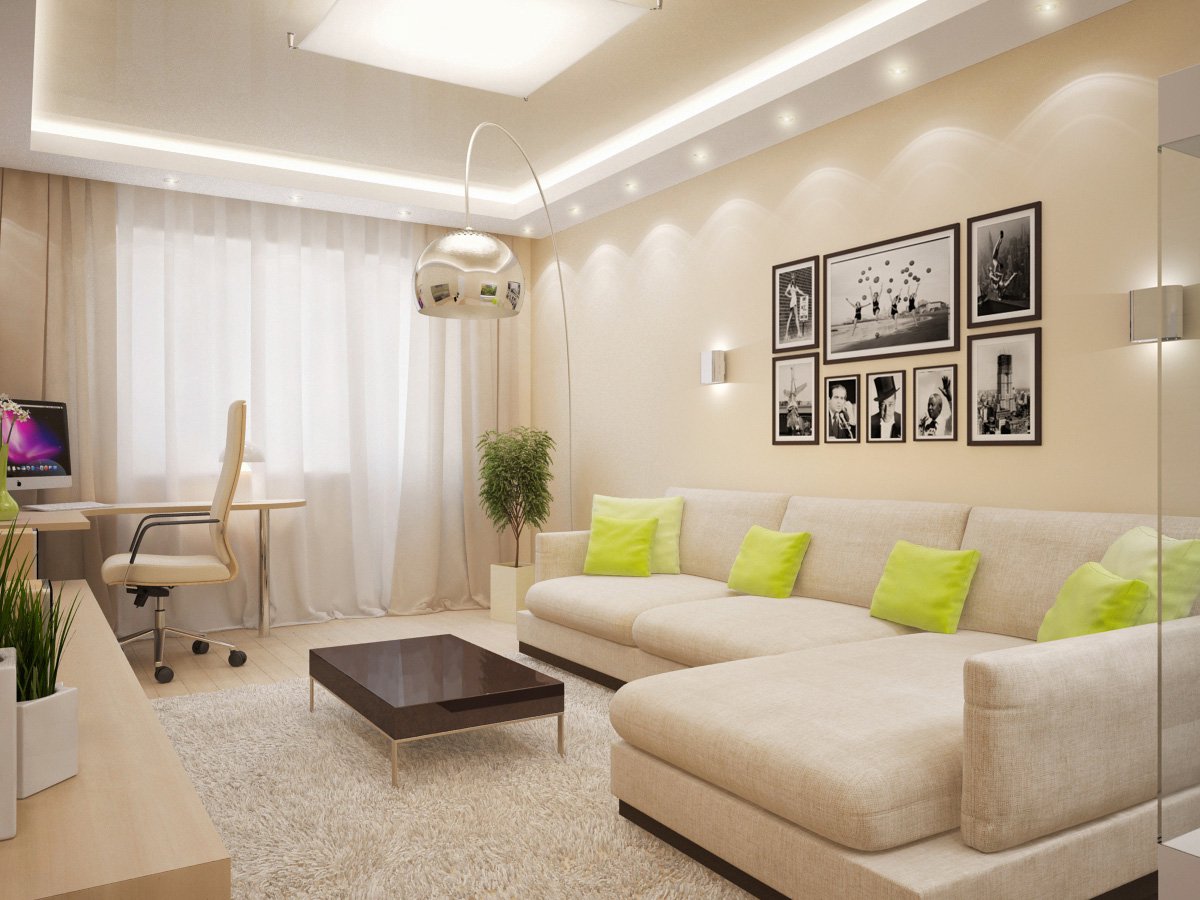 6 способов обставить интерьер зала с угловым диваном