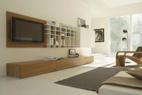 Корпусная мебель для гостиной в стиле минимализм 