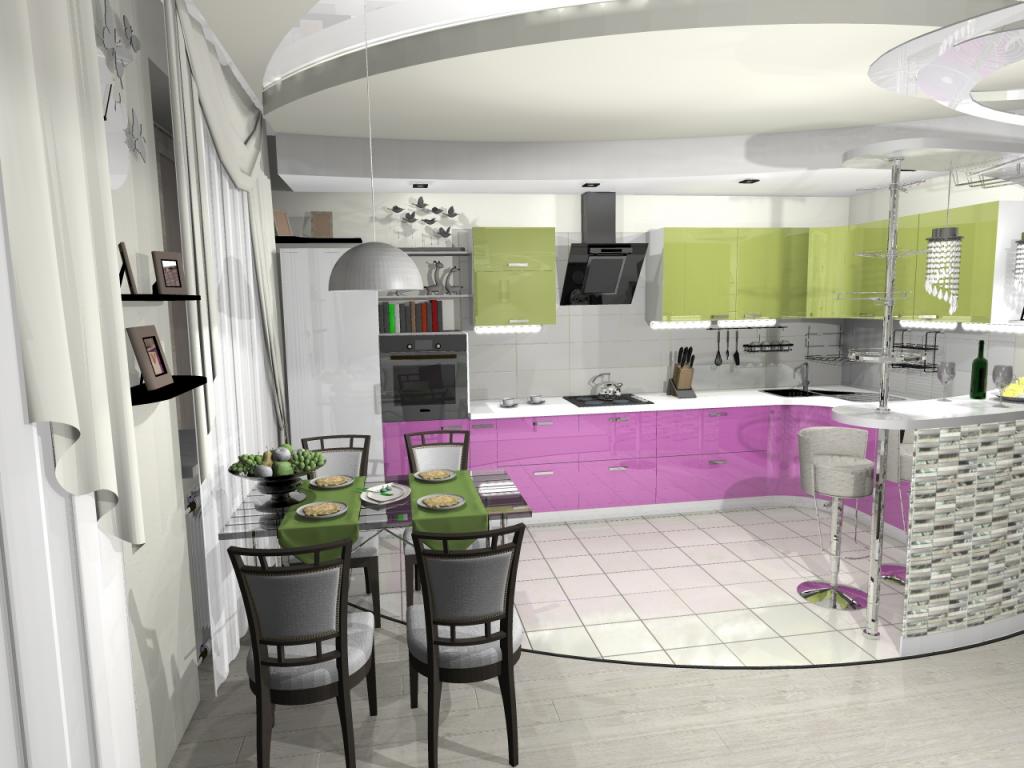 Дизайн кухни 12 кв. м в Москве